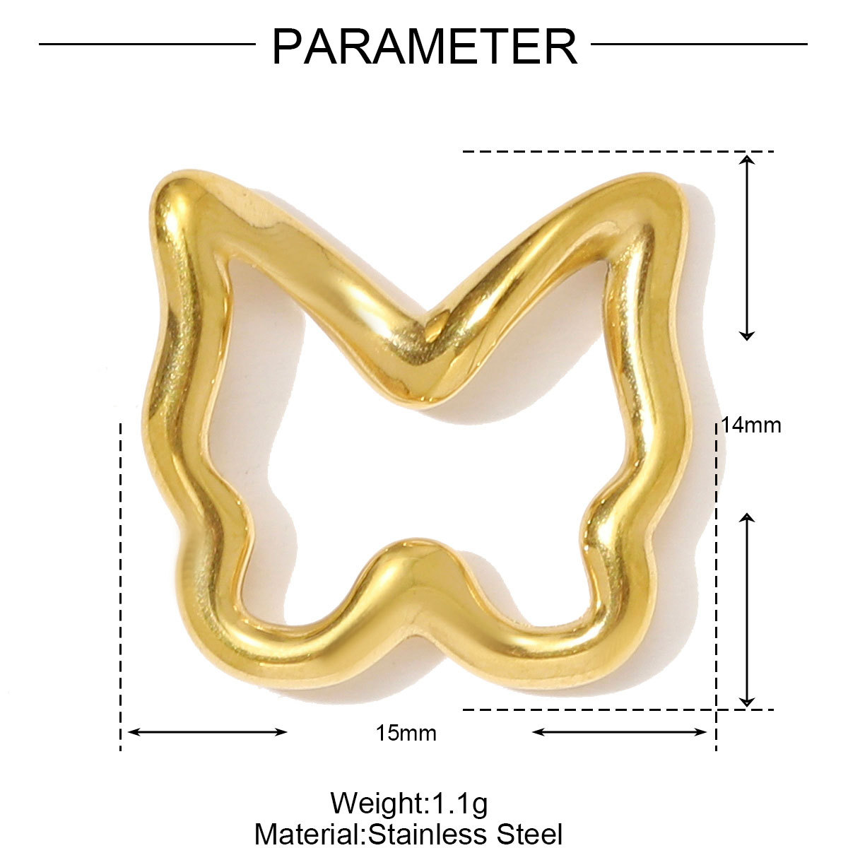 6pcs/pack High Polish Star Lightning Necklace Pendant Stainless Steel Peanut Turtle Elephant DIY Charm Women Butterfly Bear Jewelry