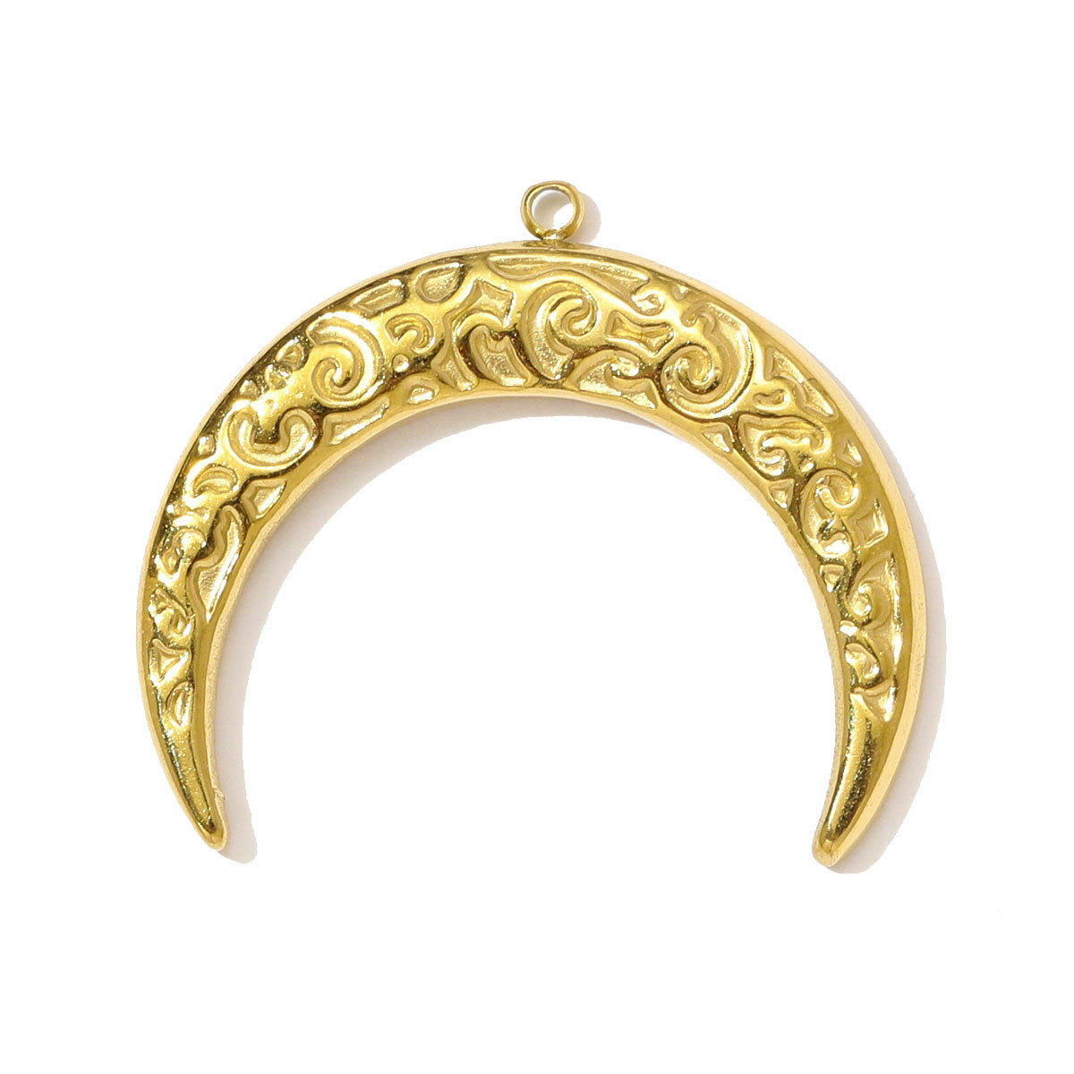 6pcs/pack High Polish Rhinestone Sun Necklace Pendant Stainless Steel Snake Leaf DIY Earring Charm Women Crescent Moon Jewelry