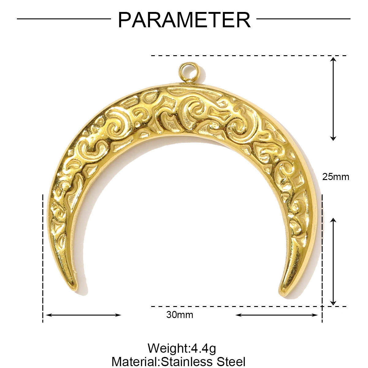6pcs/pack High Polish Rhinestone Sun Necklace Pendant Stainless Steel Snake Leaf DIY Earring Charm Women Crescent Moon Jewelry