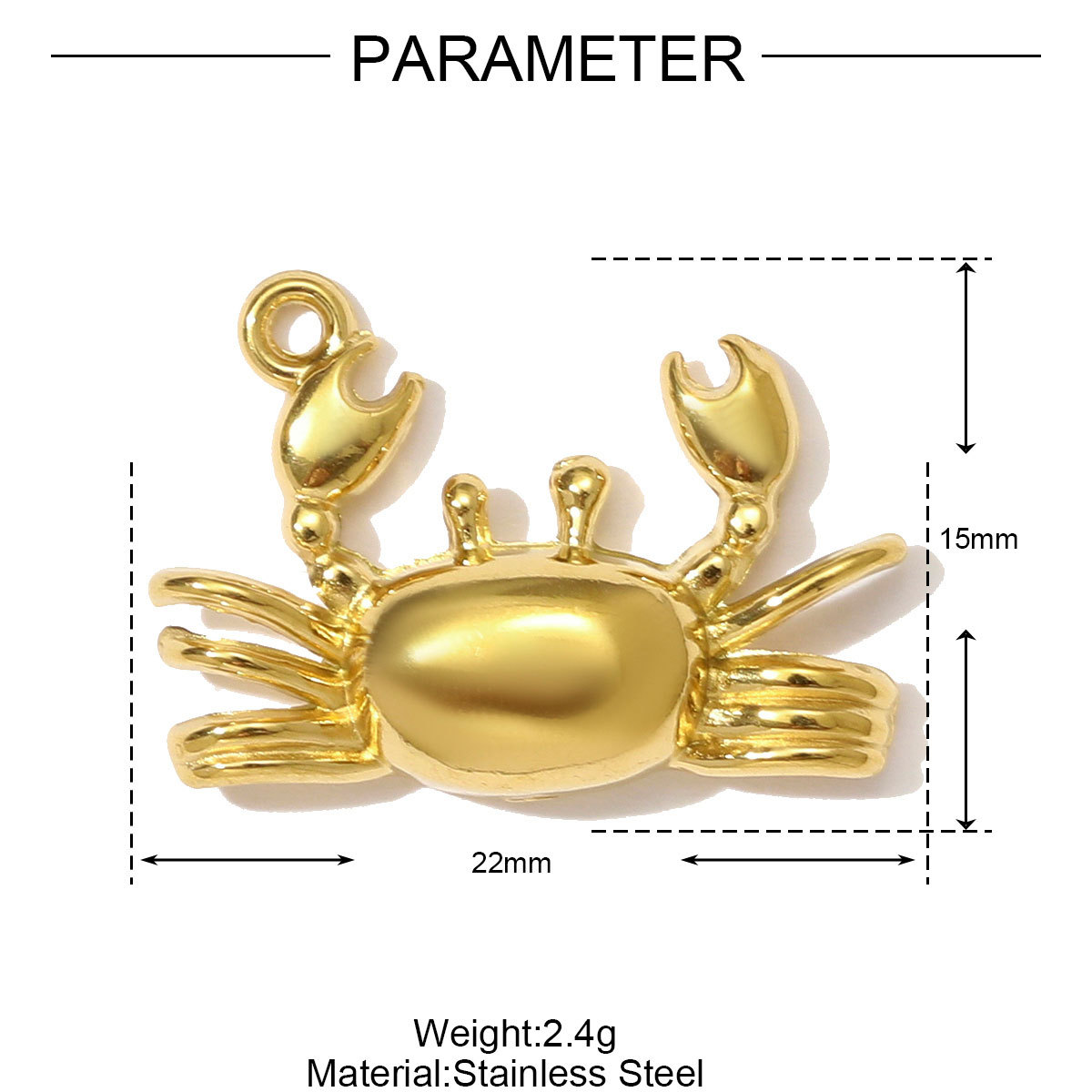 6pcs/pack High Polish Rhinestone Crab Fish Necklace Pendant Stainless Steel Snake Turtle DIY Earring Charm Women Dolphin Jewelry