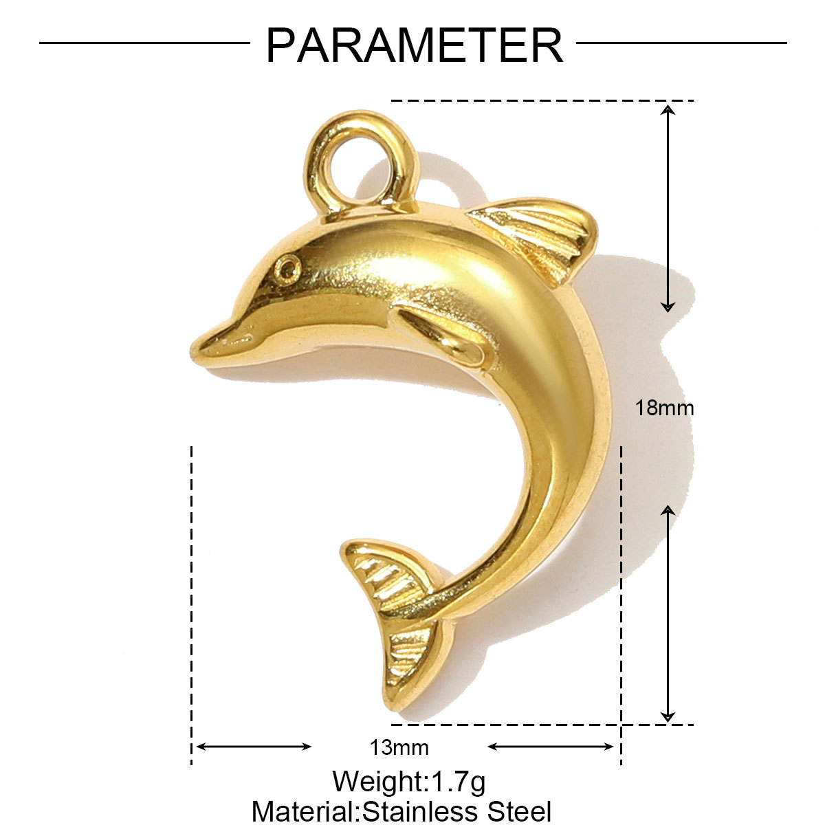 6pcs/pack High Polish Rhinestone Crab Fish Necklace Pendant Stainless Steel Snake Turtle DIY Earring Charm Women Dolphin Jewelry