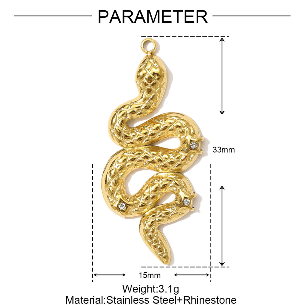 6pcs/pack High Polish Rhinestone Crab Fish Necklace Pendant Stainless Steel Snake Turtle DIY Earring Charm Women Dolphin Jewelry