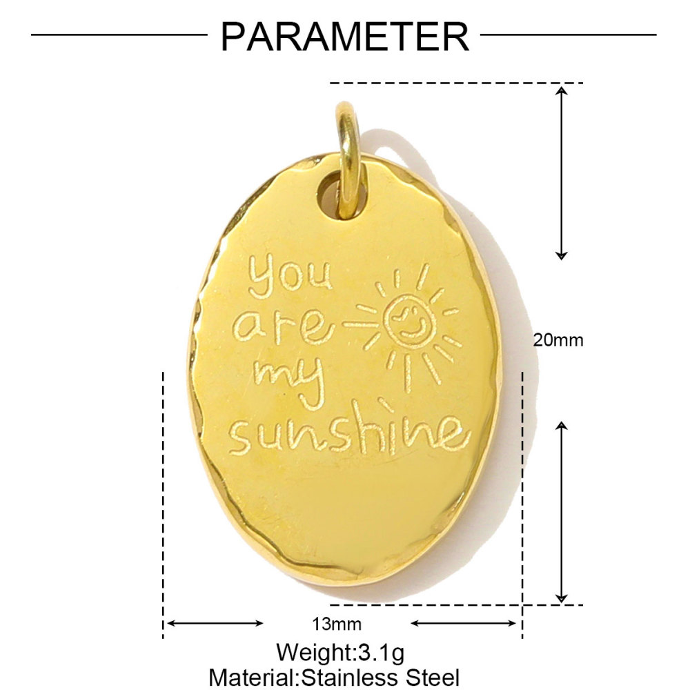 6pcs/pack High Polish Fingerprint Round Tag Necklace Pendant Stainless Steel Love Heart DIY Earring Charm Women Knot Bow Jewelry