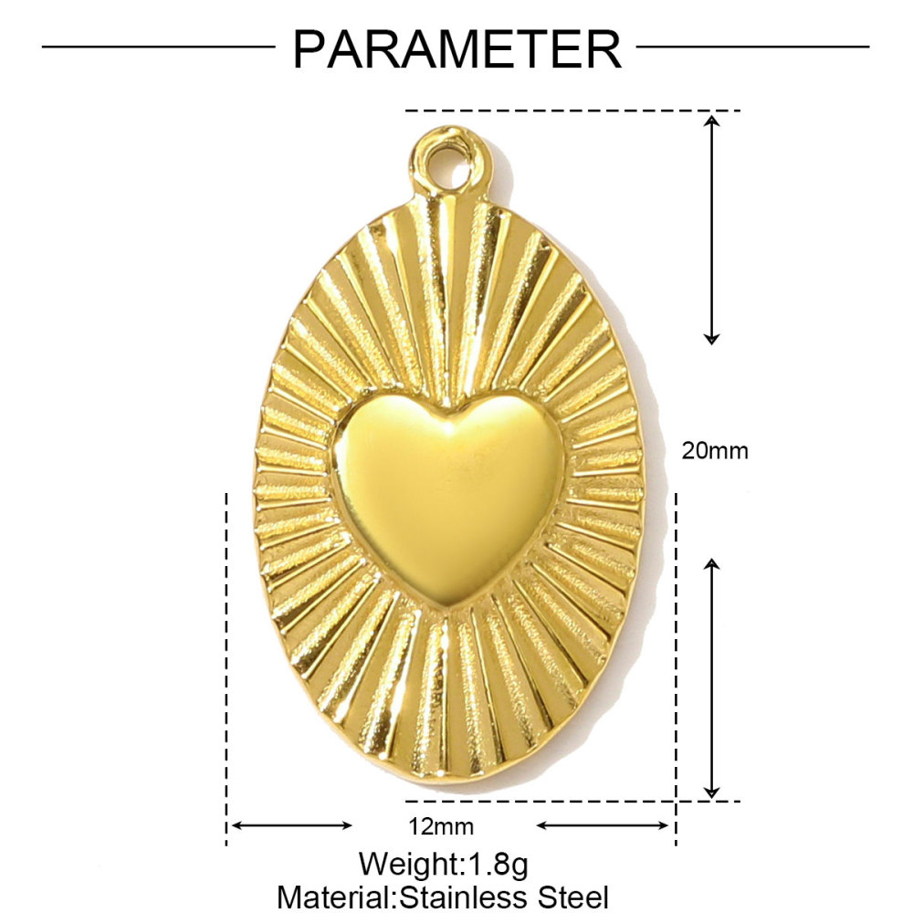 6pcs/pack High Polish Fingerprint Round Tag Necklace Pendant Stainless Steel Love Heart DIY Earring Charm Women Knot Bow Jewelry