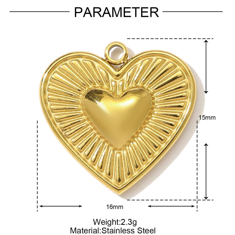 6pcs/pack High Polish Fingerprint Round Tag Necklace Pendant Stainless Steel Love Heart DIY Earring Charm Women Knot Bow Jewelry