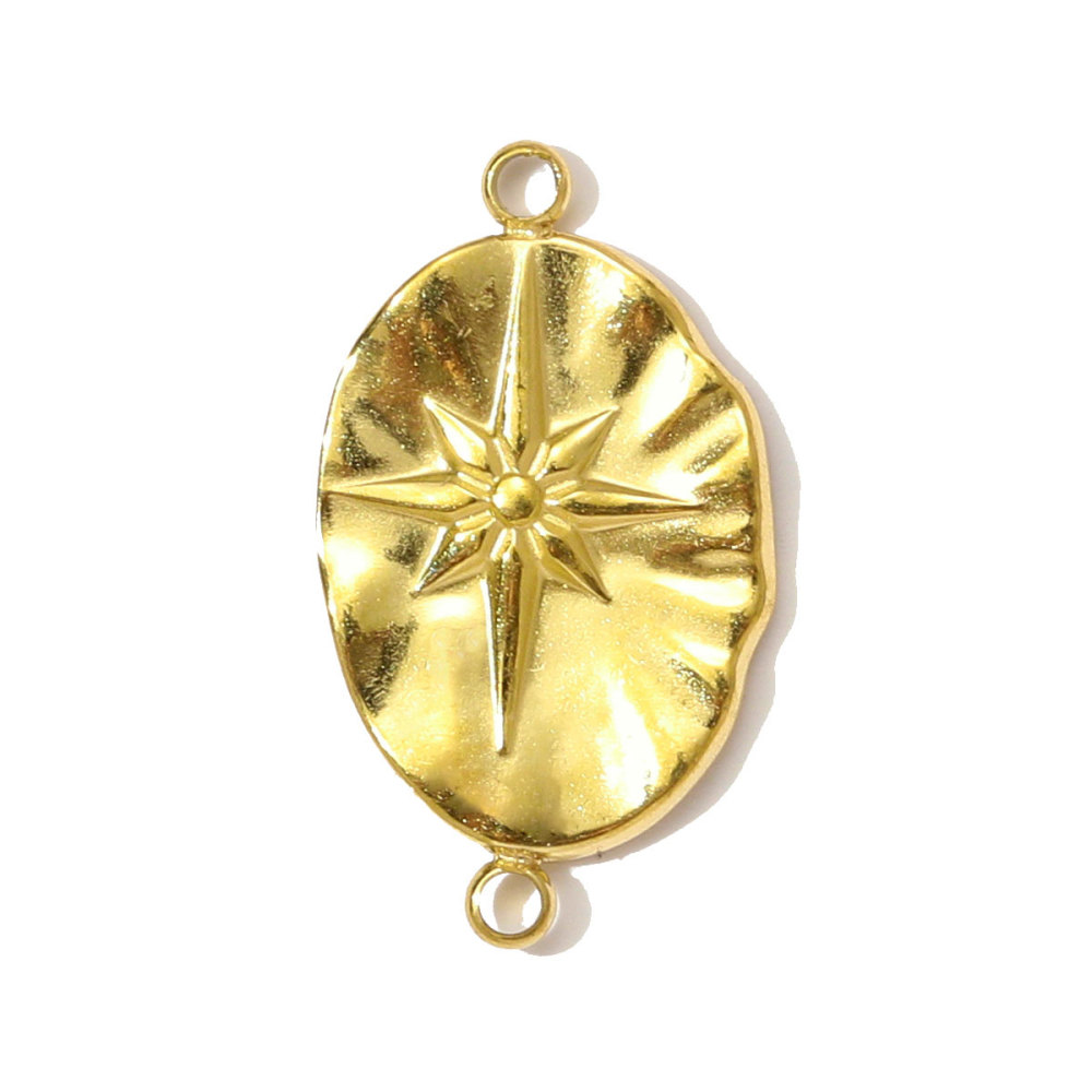 6pcs/pack Stainless Steel High Polish Sun Moon Necklace Pendant Rhinestone Star DIY Earring Charm For Women Holiday Jewelry