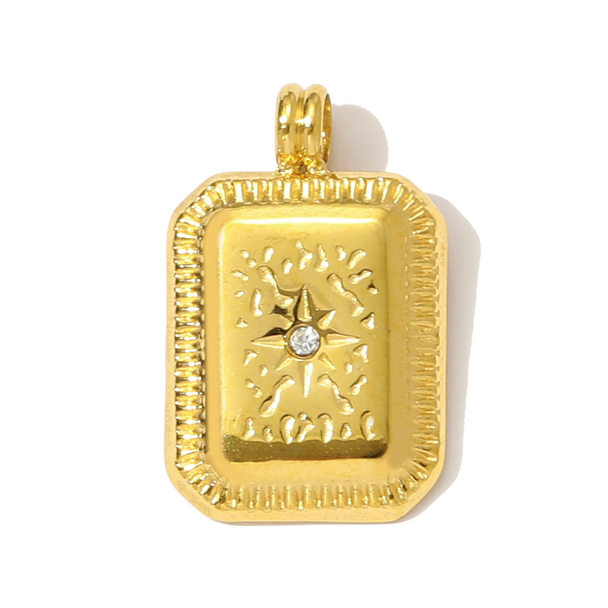 6pcs/pack Stainless Steel High Polish Sun Moon Necklace Pendant Rhinestone Star DIY Earring Charm For Women Holiday Jewelry