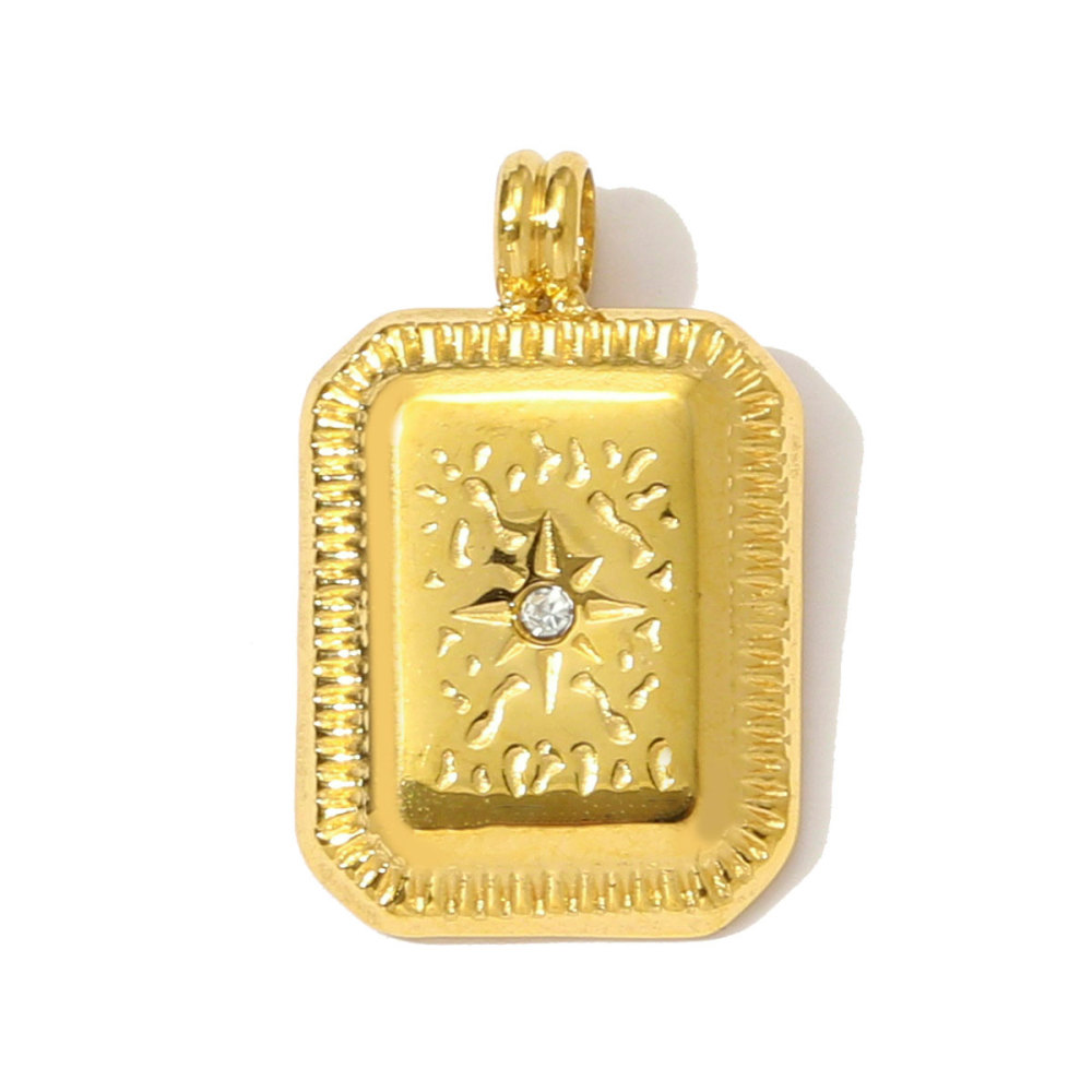 6pcs/pack Stainless Steel High Polish Sun Moon Necklace Pendant Rhinestone Star DIY Earring Charm For Women Holiday Jewelry