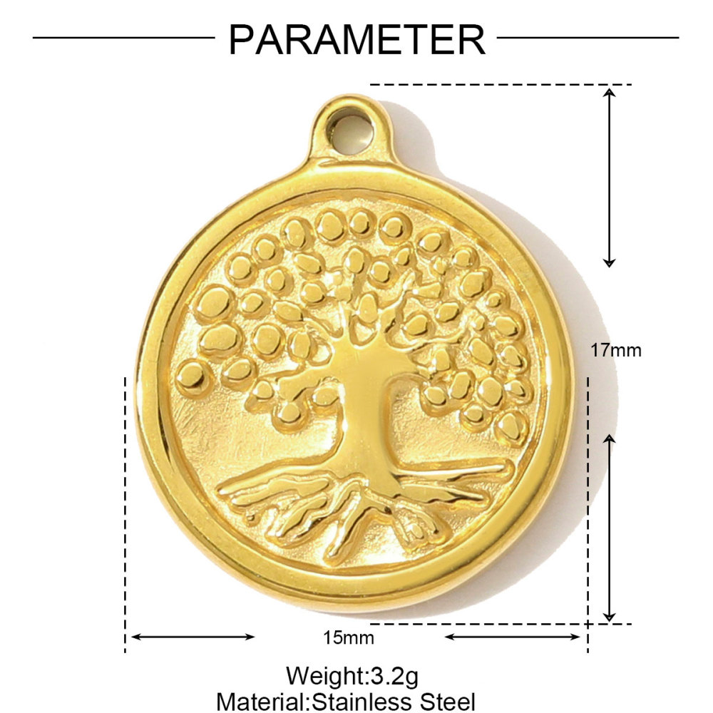 6pcs/pack Stainless Steel Enamel Cross Life Tree Round Necklace Pendant The Holy Mother Angel DIY Charm Women Heart Jewelry