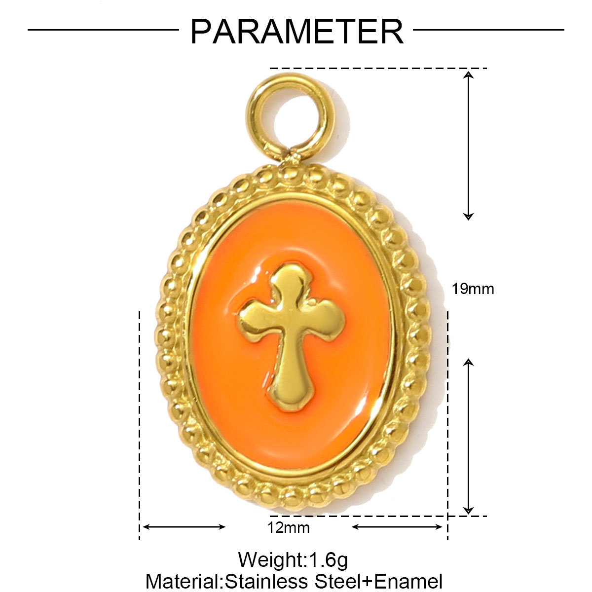 6pcs/pack Stainless Steel Enamel Cross Life Tree Round Necklace Pendant The Holy Mother Angel DIY Charm Women Heart Jewelry