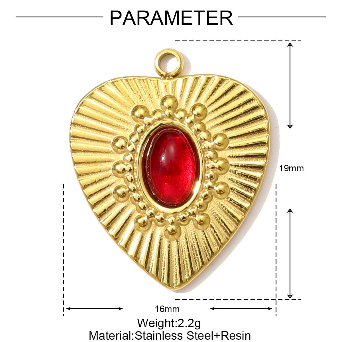 6pcs/pack French Retro Stainless Steel Natural Sotne Heart Necklace Pendant Cat Eye Oval DIY Earring Charm Women Round Jewelry