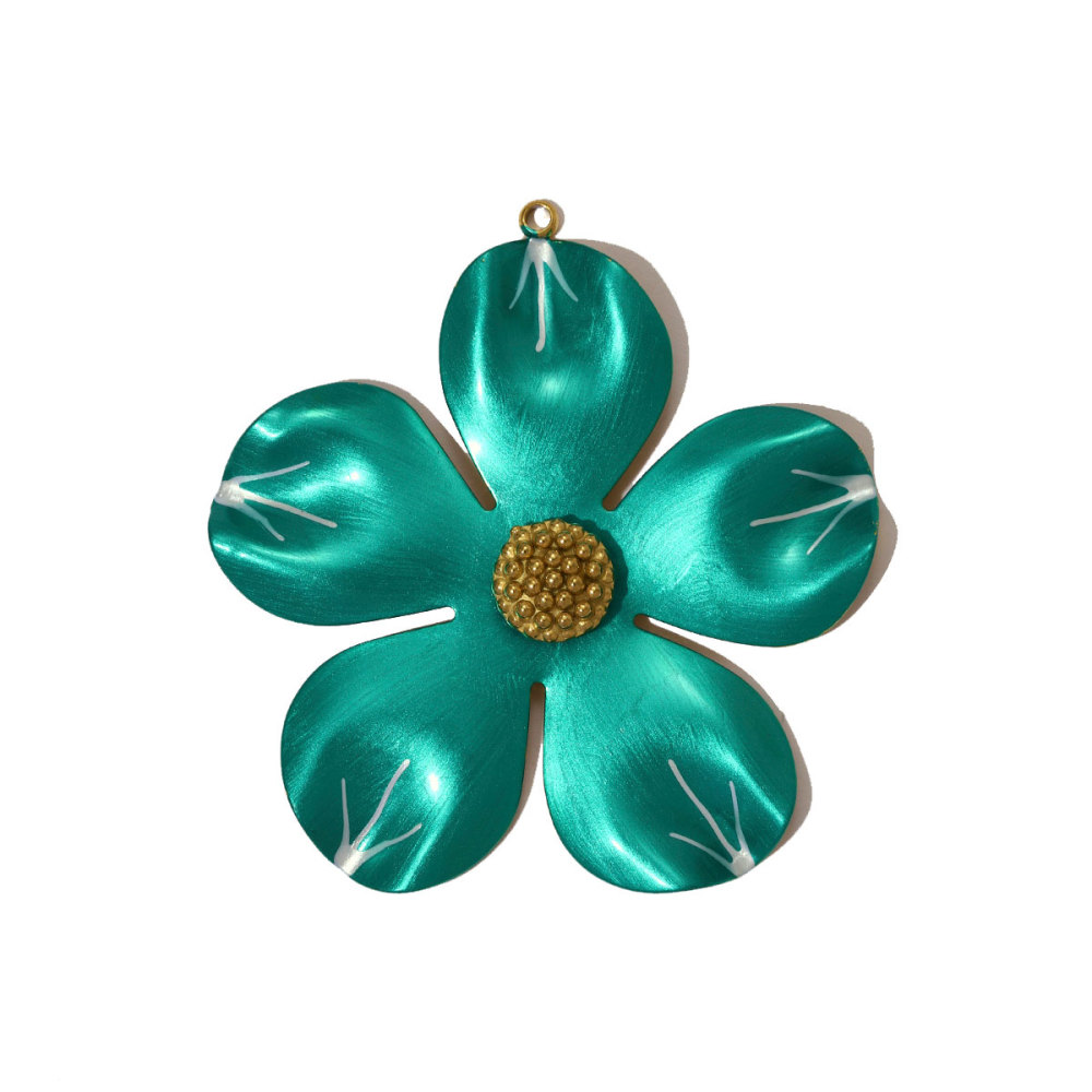 6pcs/pack Big Size Stainless Steel Camellia Flower Necklace Pendant Colorful Enamel DIY Earrings Charms Women Jewelry Wholesale