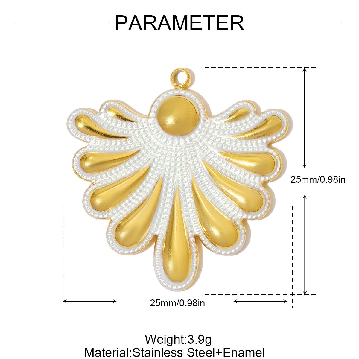6pcs/pack Large Stainless Steel Enamel Sector Fireworks Necklace Pendants Maple Leaf DIY Earrings Charms Women Feather Jewelry