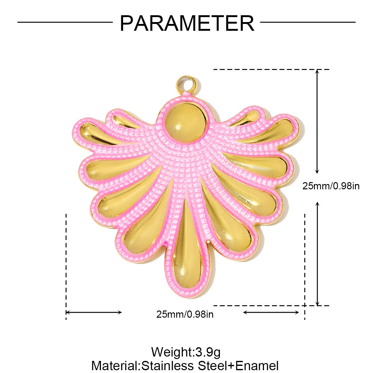 6pcs/pack Large Stainless Steel Enamel Sector Fireworks Necklace Pendants Maple Leaf DIY Earrings Charms Women Feather Jewelry