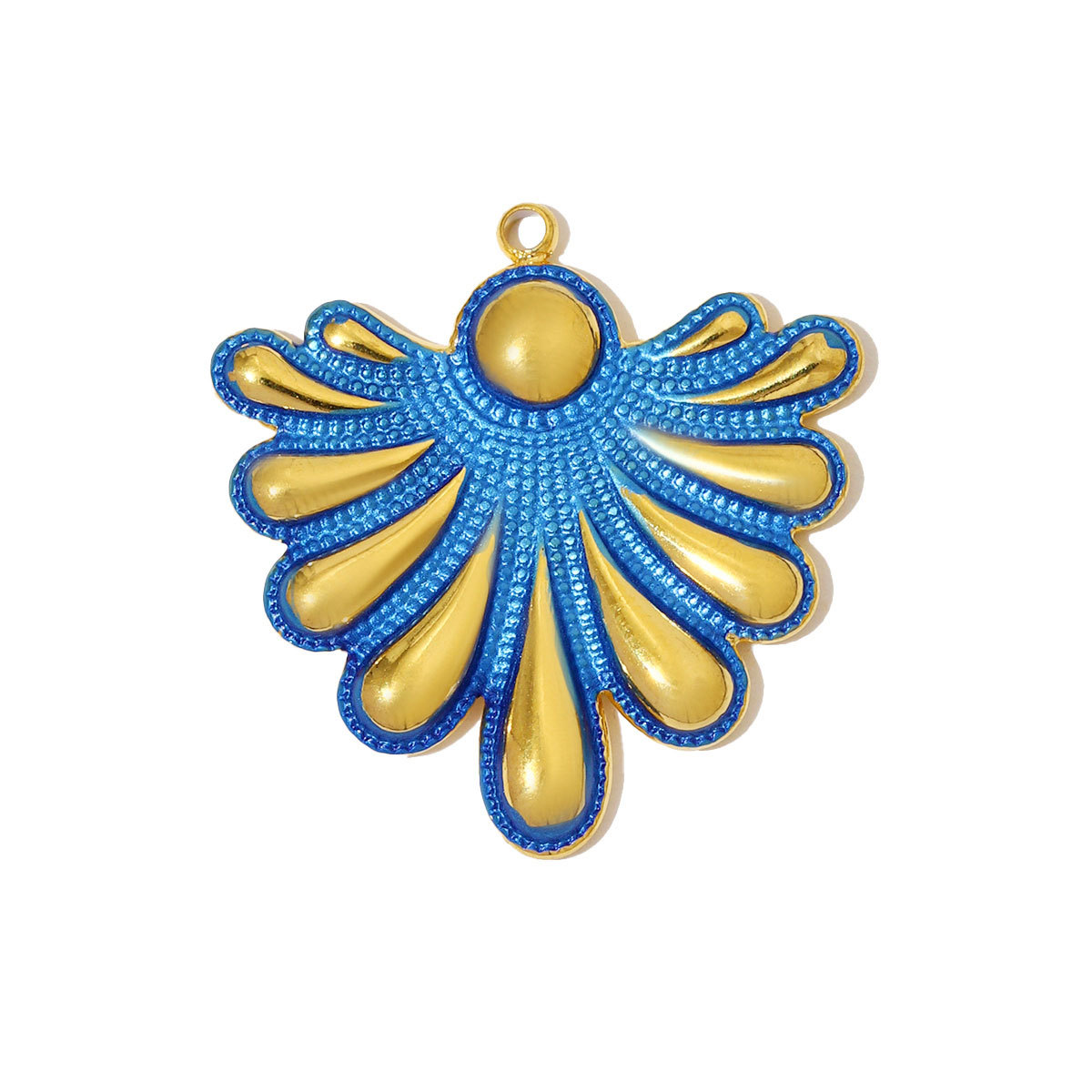 6pcs/pack Large Stainless Steel Enamel Sector Fireworks Necklace Pendants Maple Leaf DIY Earrings Charms Women Feather Jewelry