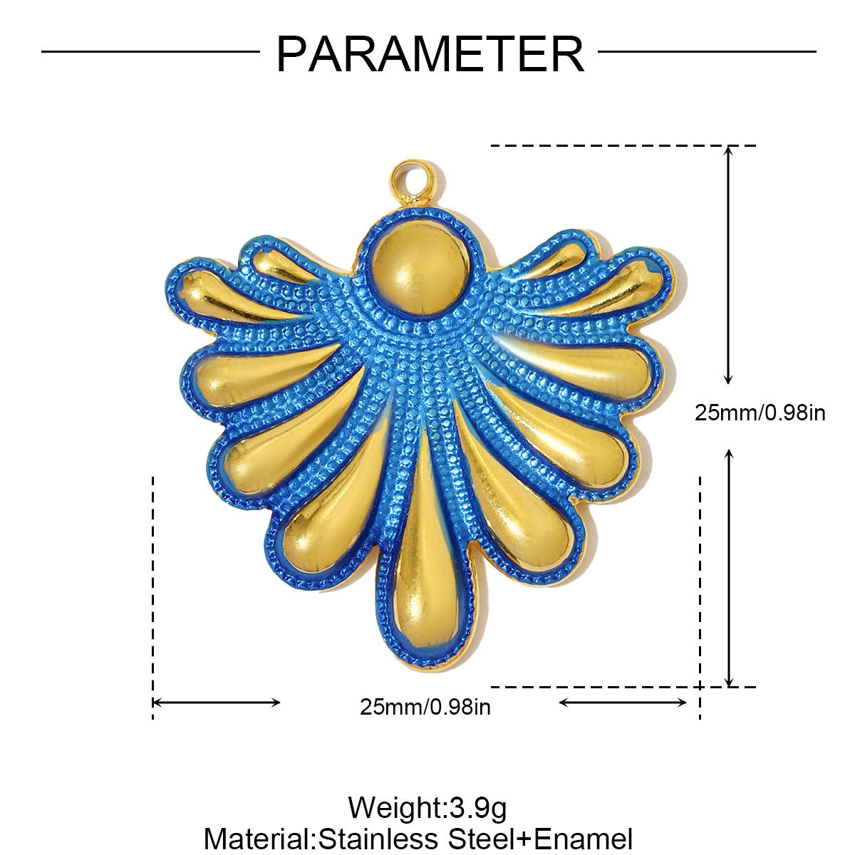6pcs/pack Large Stainless Steel Enamel Sector Fireworks Necklace Pendants Maple Leaf DIY Earrings Charms Women Feather Jewelry