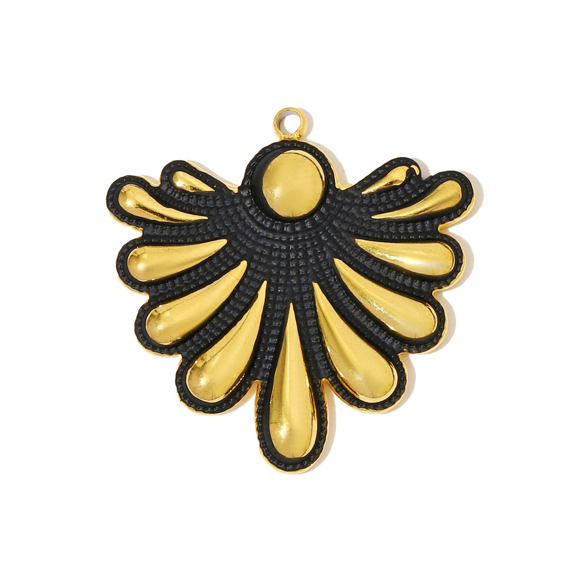 6pcs/pack Large Stainless Steel Enamel Sector Fireworks Necklace Pendants Maple Leaf DIY Earrings Charms Women Feather Jewelry