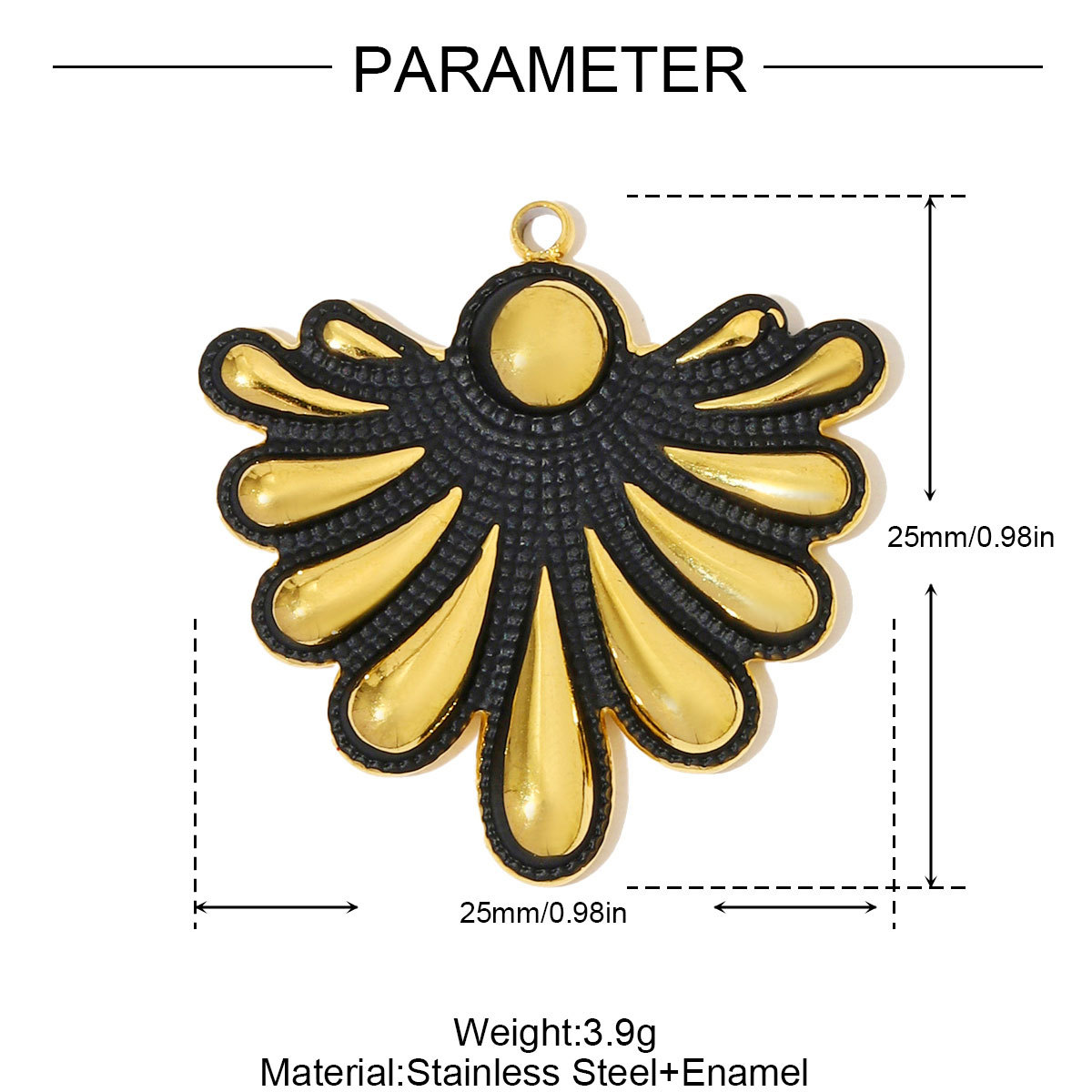 6pcs/pack Large Stainless Steel Enamel Sector Fireworks Necklace Pendants Maple Leaf DIY Earrings Charms Women Feather Jewelry