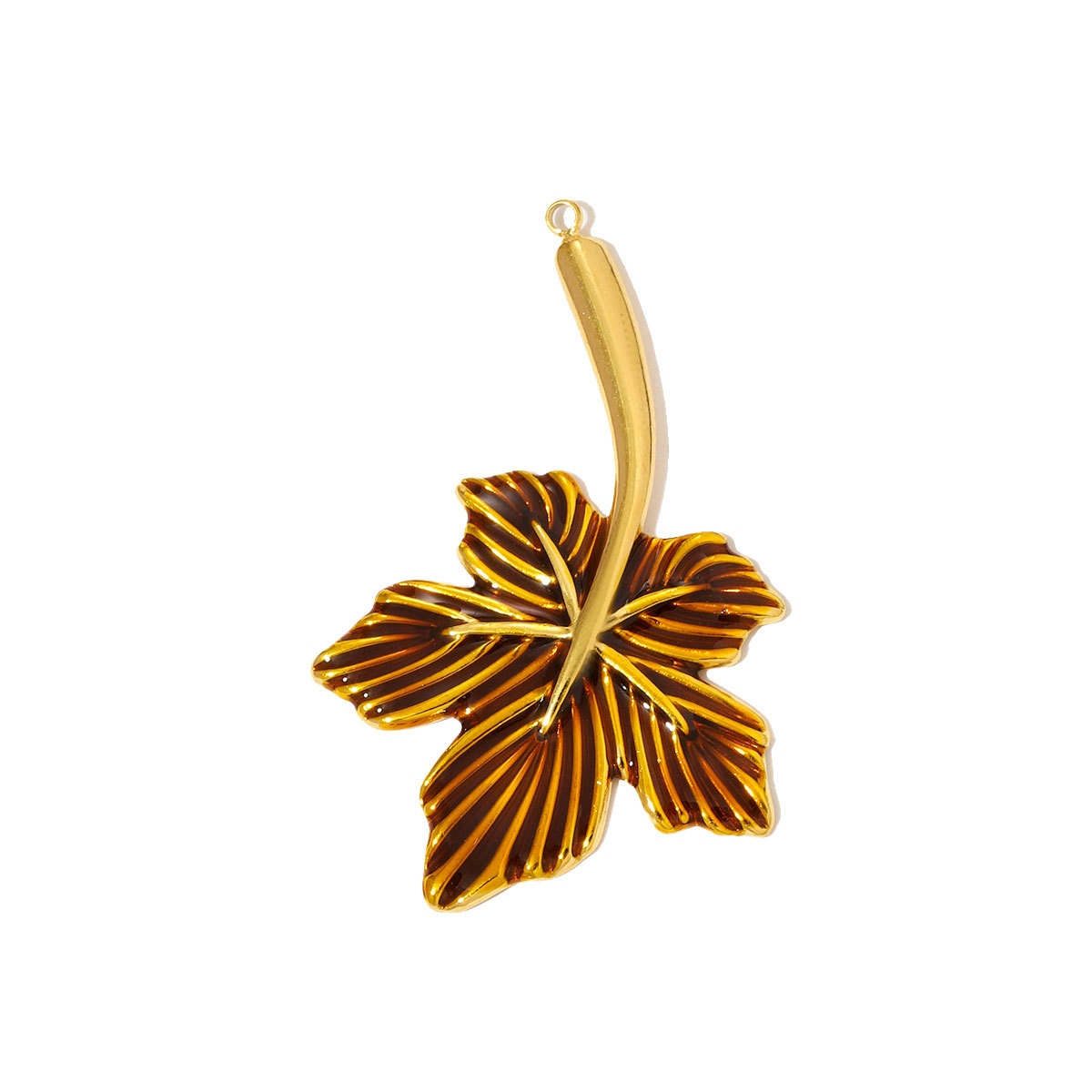 6pcs/pack Large Stainless Steel Enamel Sector Fireworks Necklace Pendants Maple Leaf DIY Earrings Charms Women Feather Jewelry