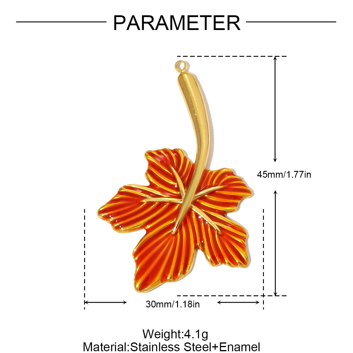 6pcs/pack Large Stainless Steel Enamel Sector Fireworks Necklace Pendants Maple Leaf DIY Earrings Charms Women Feather Jewelry