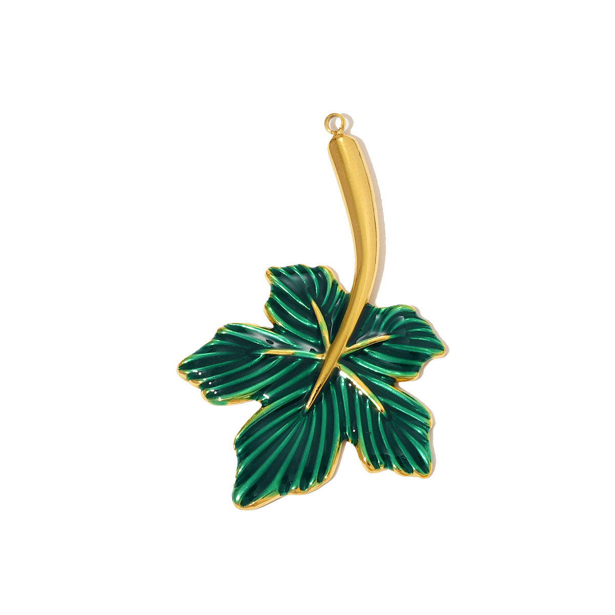 6pcs/pack Large Stainless Steel Enamel Sector Fireworks Necklace Pendants Maple Leaf DIY Earrings Charms Women Feather Jewelry