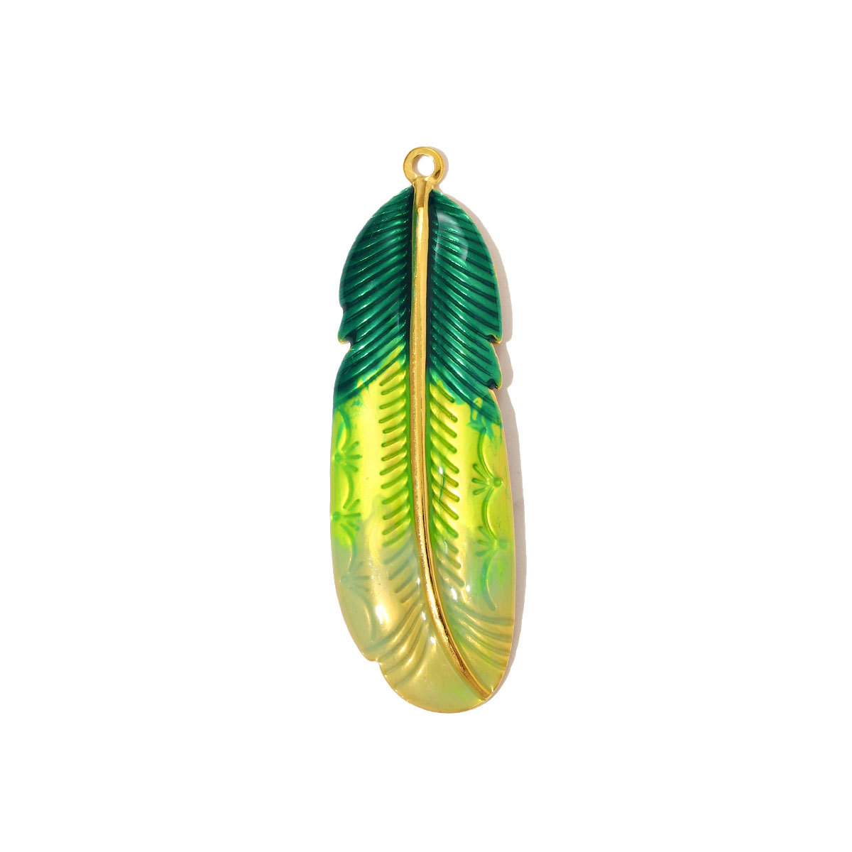 6pcs/pack Large Stainless Steel Enamel Sector Fireworks Necklace Pendants Maple Leaf DIY Earrings Charms Women Feather Jewelry