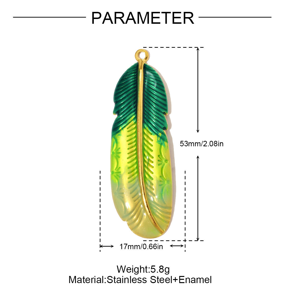 6pcs/pack Large Stainless Steel Enamel Sector Fireworks Necklace Pendants Maple Leaf DIY Earrings Charms Women Feather Jewelry