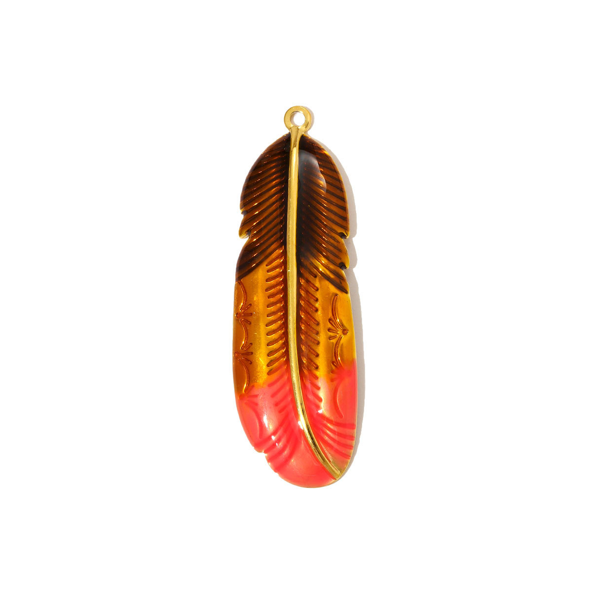 6pcs/pack Large Stainless Steel Enamel Sector Fireworks Necklace Pendants Maple Leaf DIY Earrings Charms Women Feather Jewelry