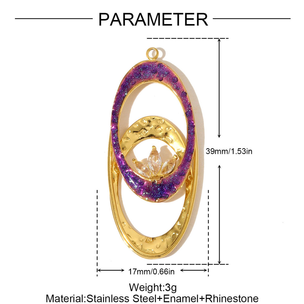 6pcs/pack Fashion Stainless Steel Enamel Grape Evil Eye Necklace Pendants Pearl Butterfly DIY Earrings Charms Women Geometric Jewelry