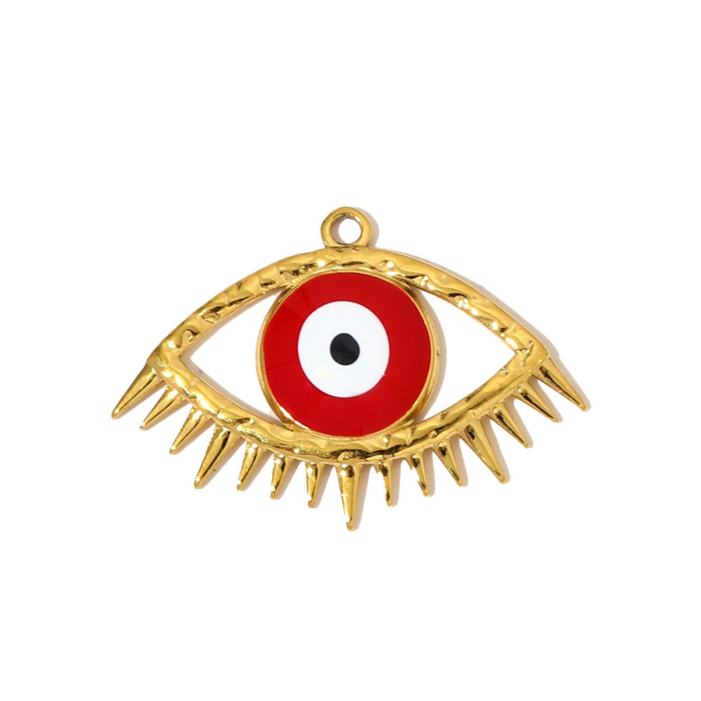 6pcs/pack Fashion Stainless Steel Enamel Grape Evil Eye Necklace Pendants Pearl Butterfly DIY Earrings Charms Women Geometric Jewelry