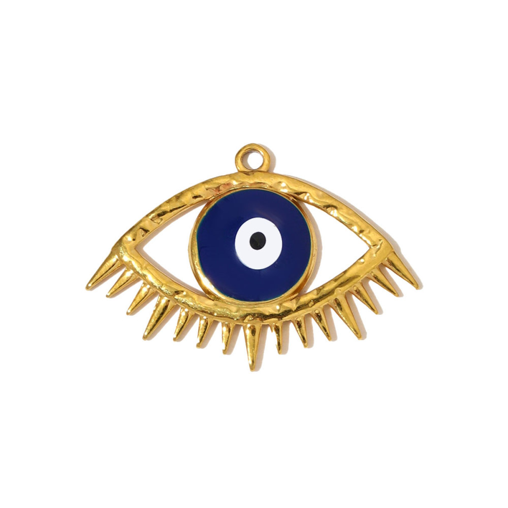 6pcs/pack Fashion Stainless Steel Enamel Grape Evil Eye Necklace Pendants Pearl Butterfly DIY Earrings Charms Women Geometric Jewelry