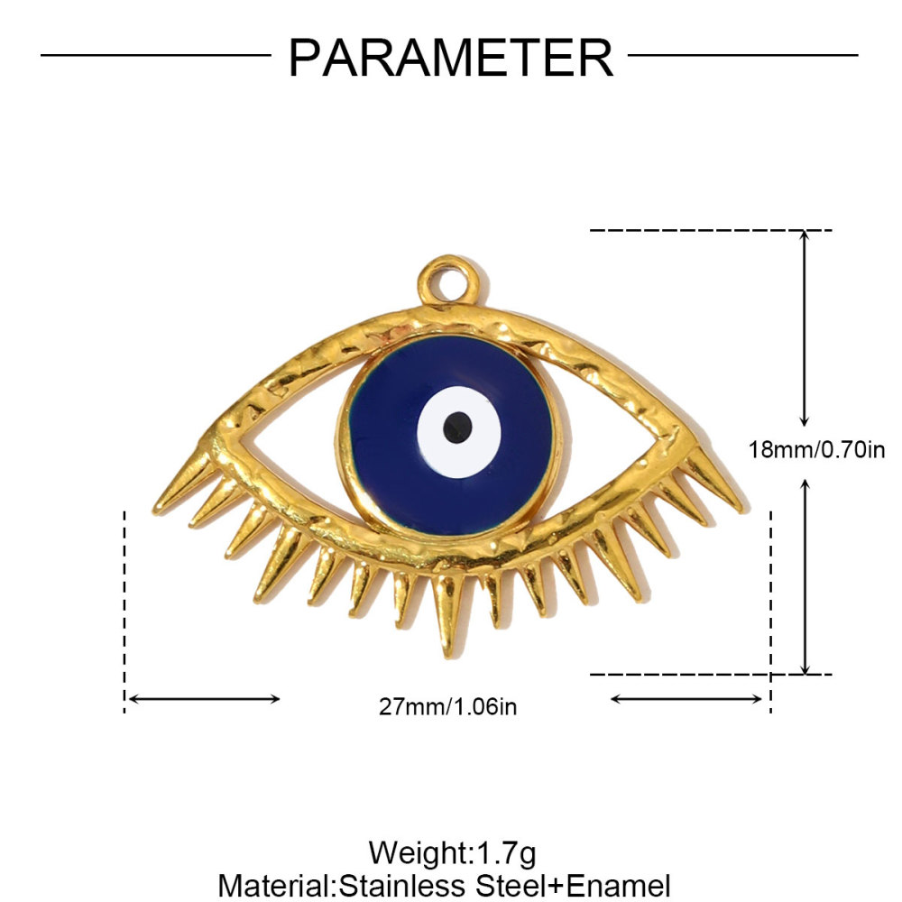 6pcs/pack Fashion Stainless Steel Enamel Grape Evil Eye Necklace Pendants Pearl Butterfly DIY Earrings Charms Women Geometric Jewelry
