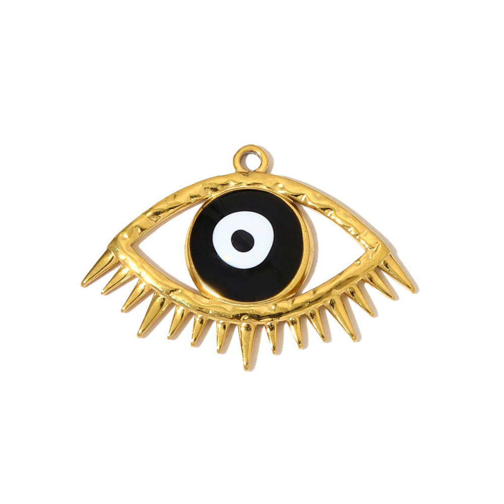 6pcs/pack Fashion Stainless Steel Enamel Grape Evil Eye Necklace Pendants Pearl Butterfly DIY Earrings Charms Women Geometric Jewelry