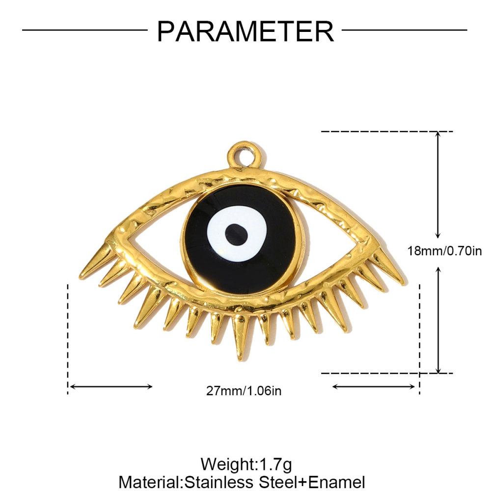 6pcs/pack Fashion Stainless Steel Enamel Grape Evil Eye Necklace Pendants Pearl Butterfly DIY Earrings Charms Women Geometric Jewelry