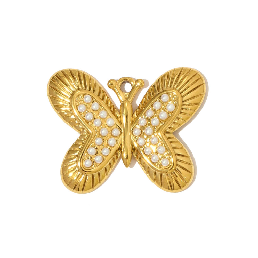 6pcs/pack Fashion Stainless Steel Rhinestone Butterfly Necklace Pendants 3D Coffee Cup DIY Earring Charms Women Jewelry Wholesale