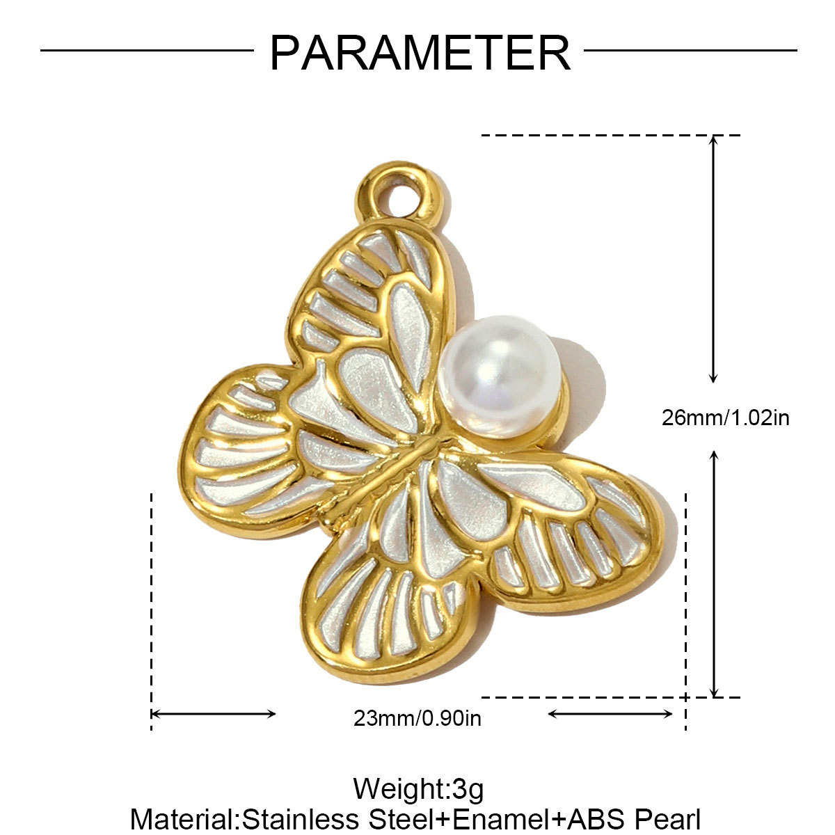 6pcs/pack French Retro Stainless Steel Enamel Butterfly Necklace Pendants Rhinestone Pearl  DIY Earring Charms Women Round Jewelry