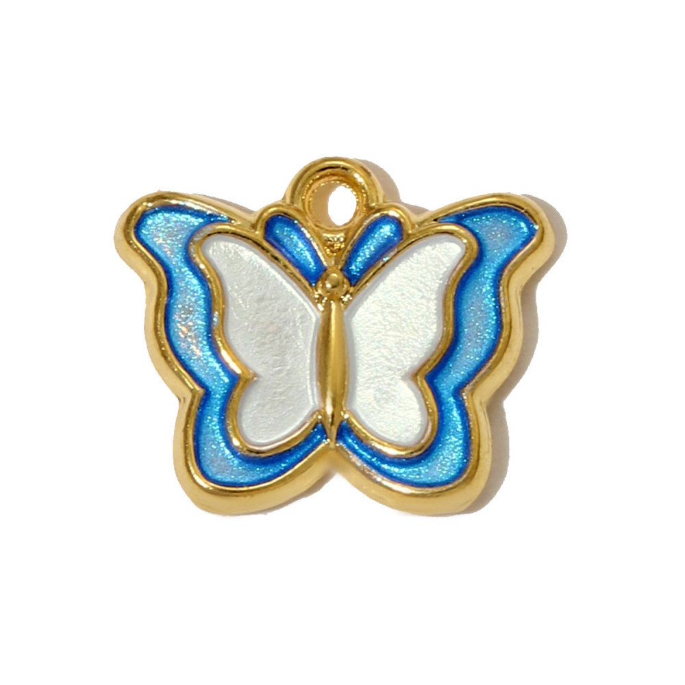 6pcs/pack  Stainless Steel Enamel Princess Dress Necklace Pendants Rainbow Butterfly Cherry DIY Earring Charms Women Star Jewelry