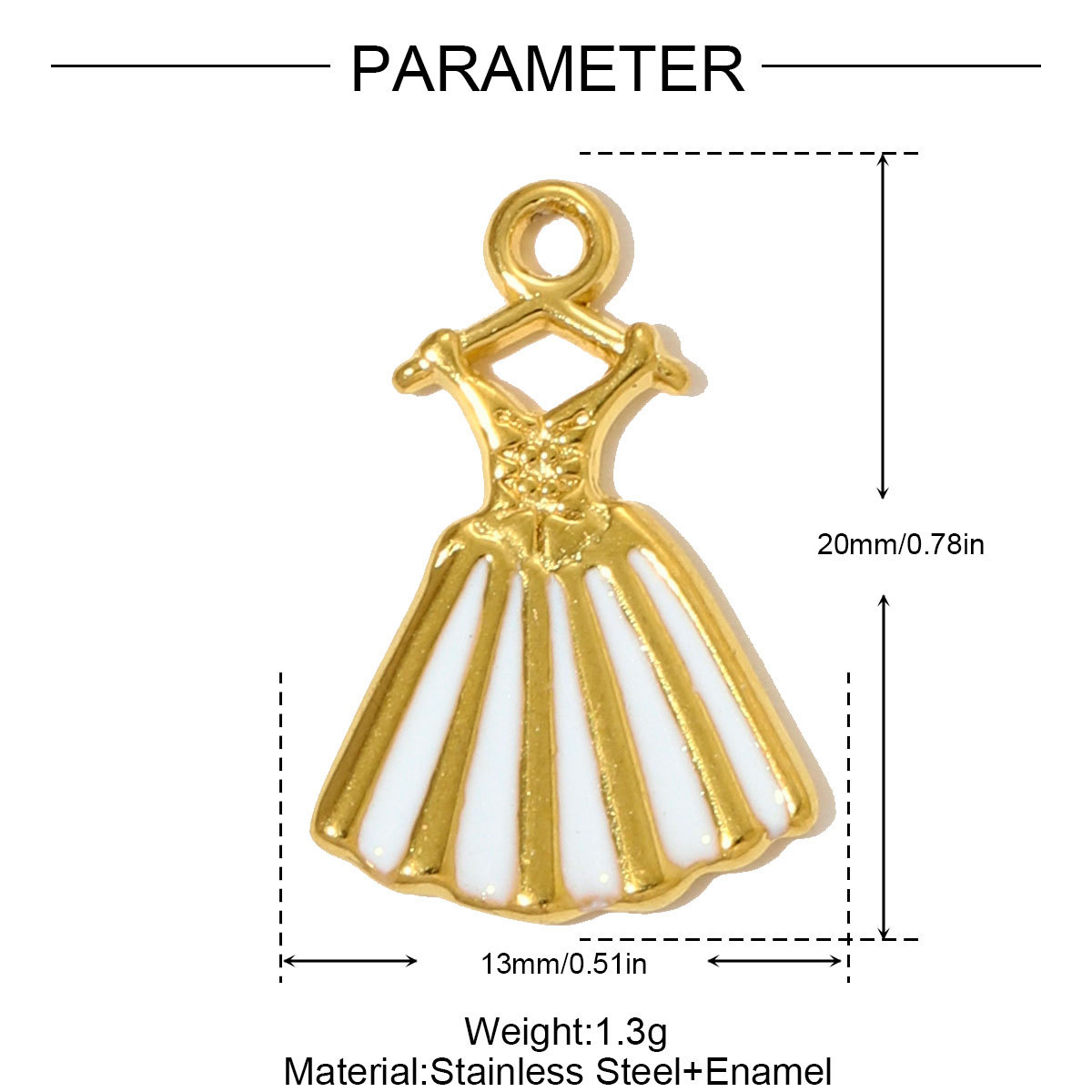 6pcs/pack  Stainless Steel Enamel Princess Dress Necklace Pendants Rainbow Butterfly Cherry DIY Earring Charms Women Star Jewelry