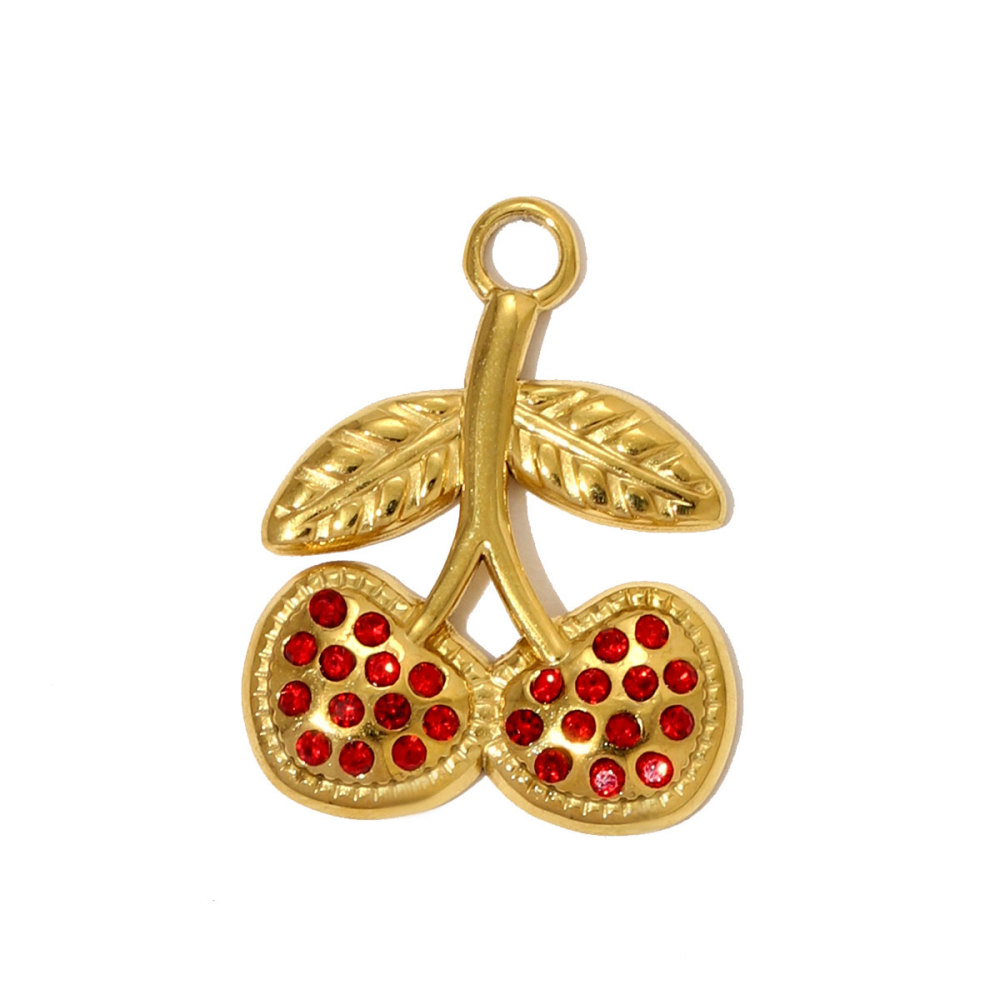 6pcs/pack  Stainless Steel Enamel Princess Dress Necklace Pendants Rainbow Butterfly Cherry DIY Earring Charms Women Star Jewelry