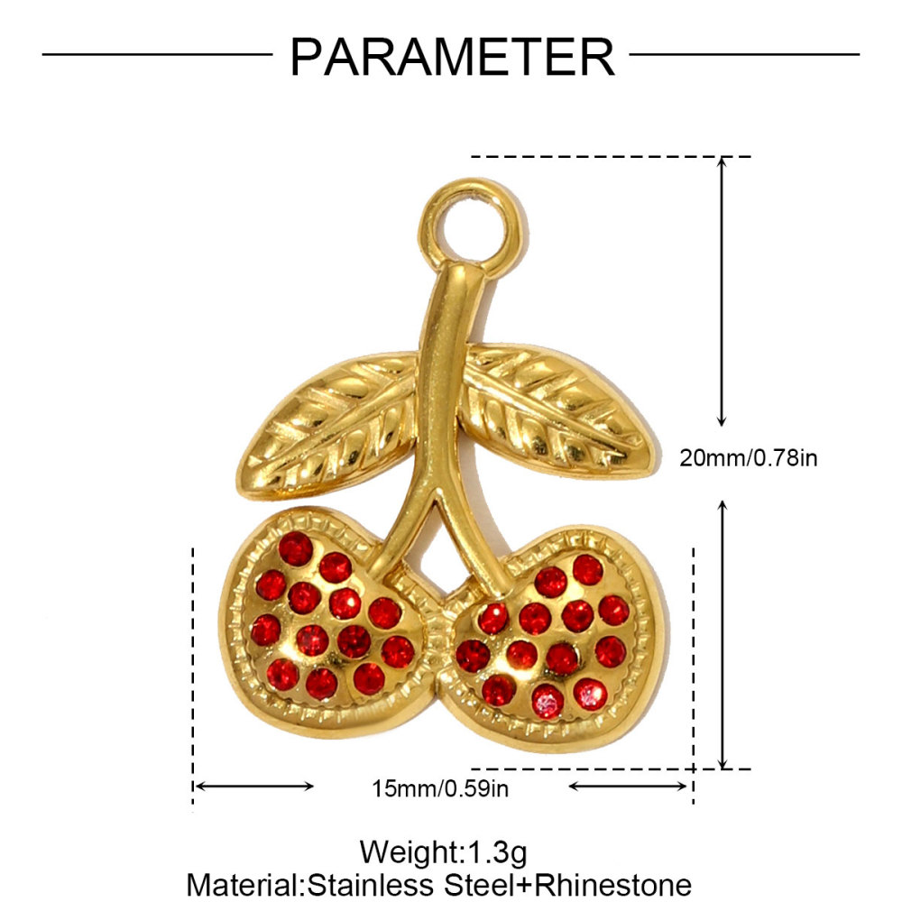 6pcs/pack  Stainless Steel Enamel Princess Dress Necklace Pendants Rainbow Butterfly Cherry DIY Earring Charms Women Star Jewelry