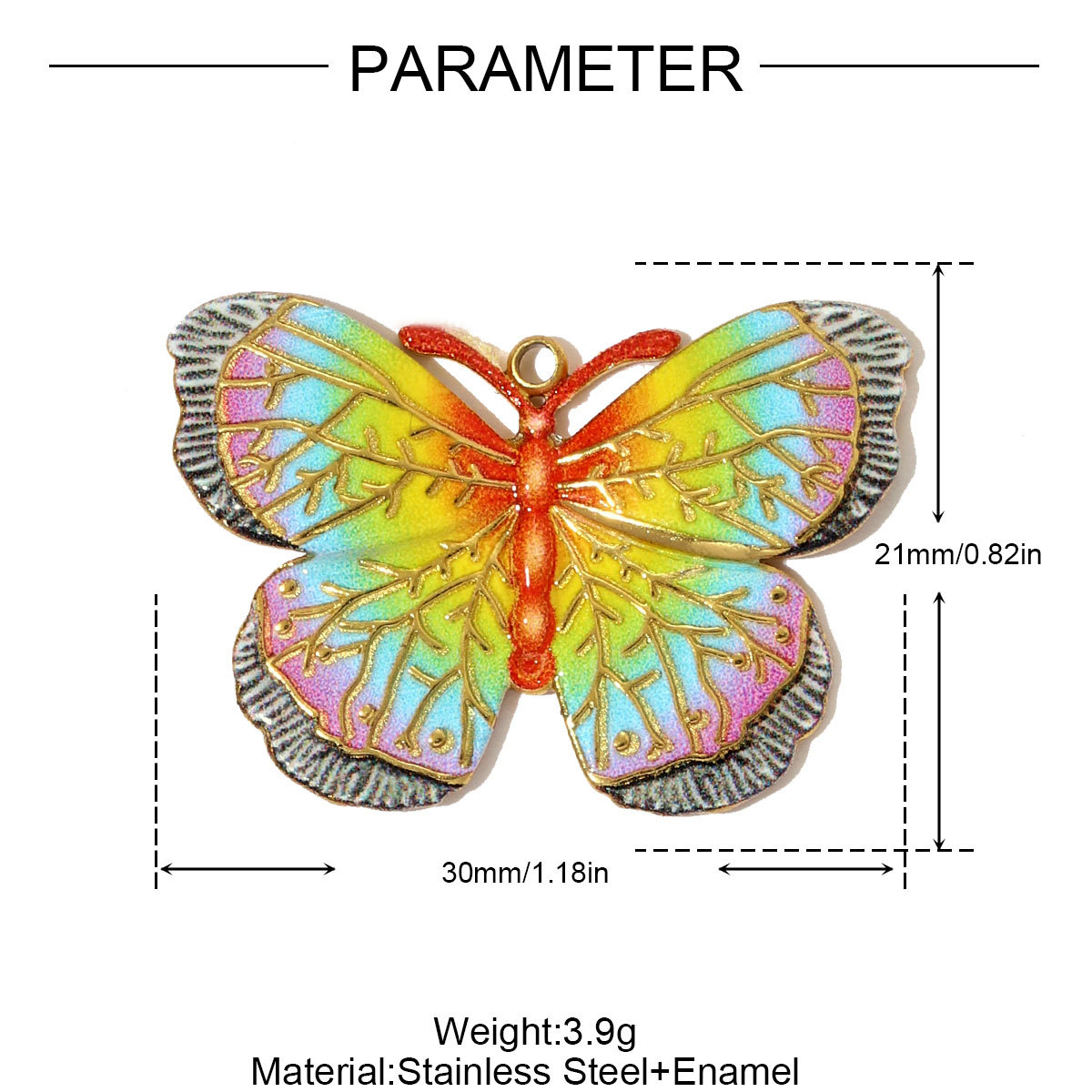 6pcs/pack Nice Stainless Steel Painted Shell Sun Necklace Pendants Rose Love Heart DIY Earring Charms Women Enamel Butterfly Jewelry