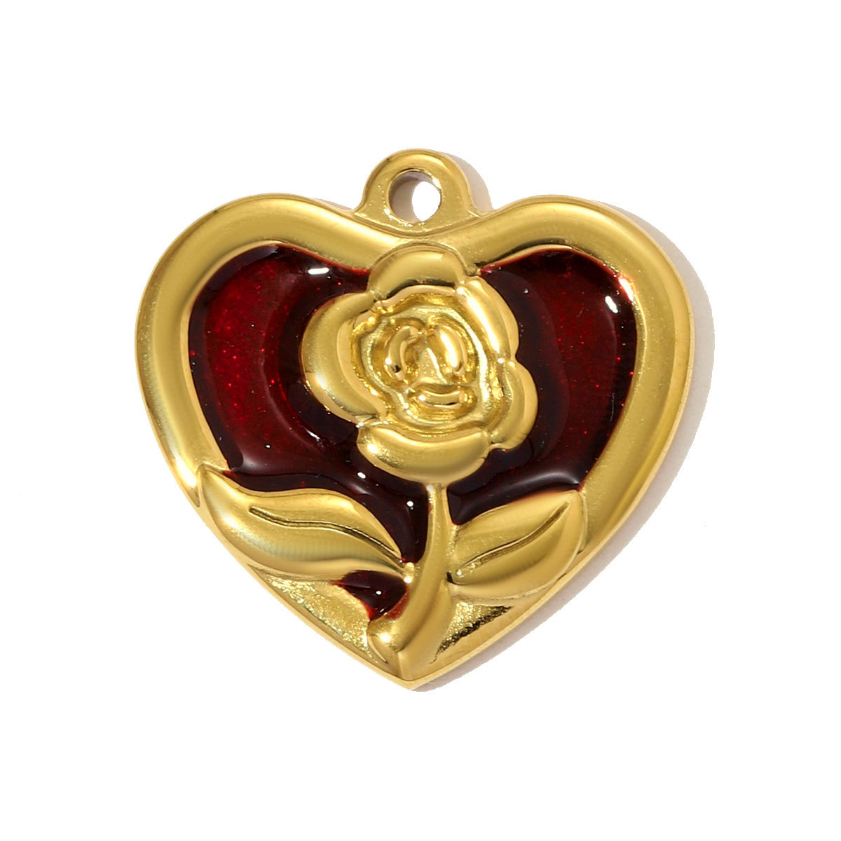 6pcs/pack Nice Stainless Steel Painted Shell Sun Necklace Pendants Rose Love Heart DIY Earring Charms Women Enamel Butterfly Jewelry