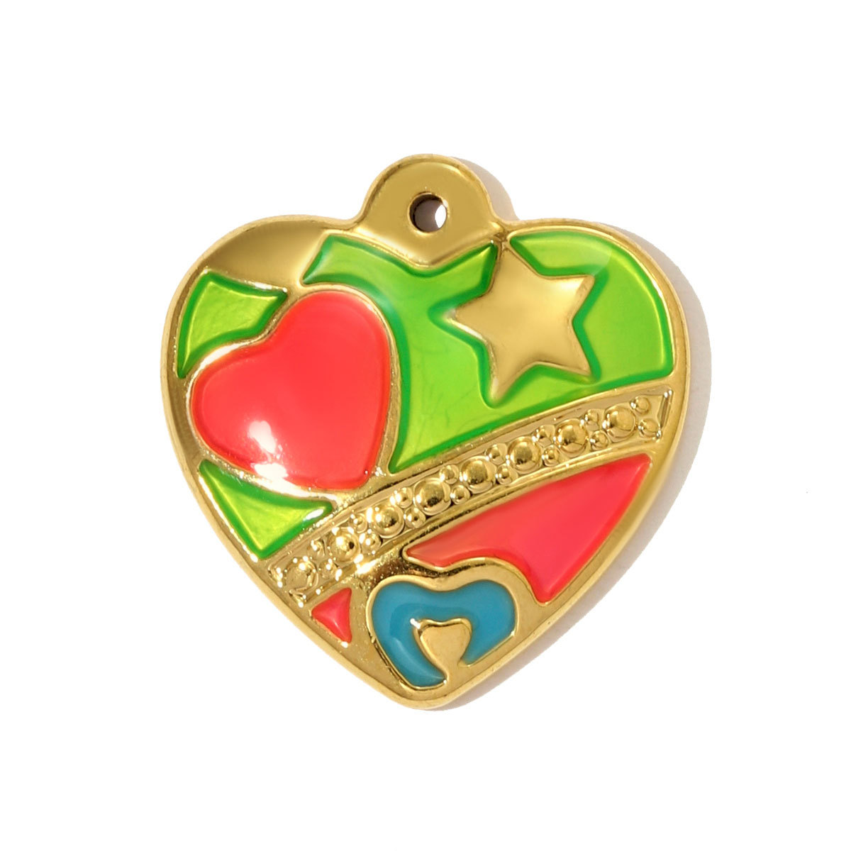 6pcs/pack Nice Stainless Steel Painted Shell Sun Necklace Pendants Rose Love Heart DIY Earring Charms Women Enamel Butterfly Jewelry