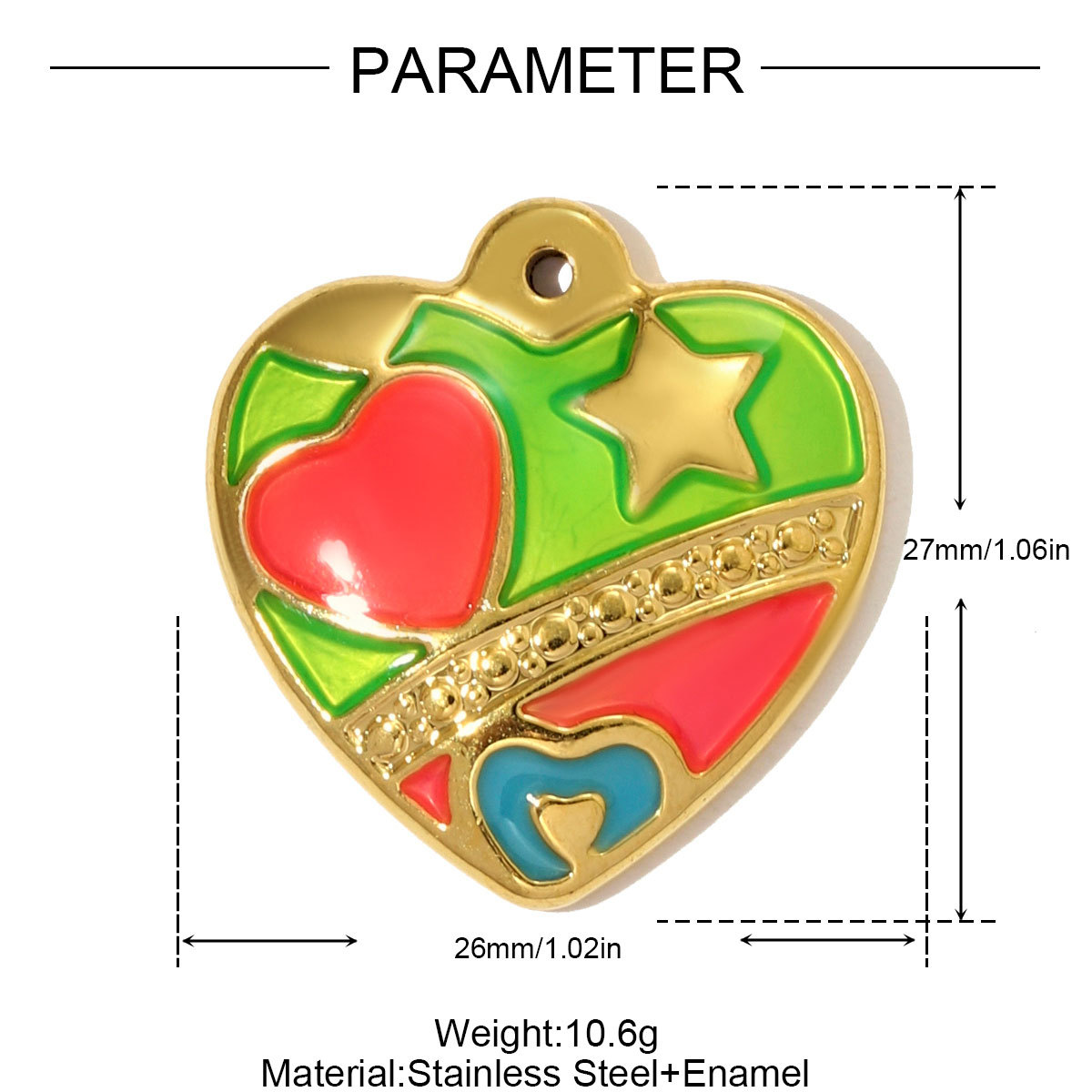 6pcs/pack Nice Stainless Steel Painted Shell Sun Necklace Pendants Rose Love Heart DIY Earring Charms Women Enamel Butterfly Jewelry
