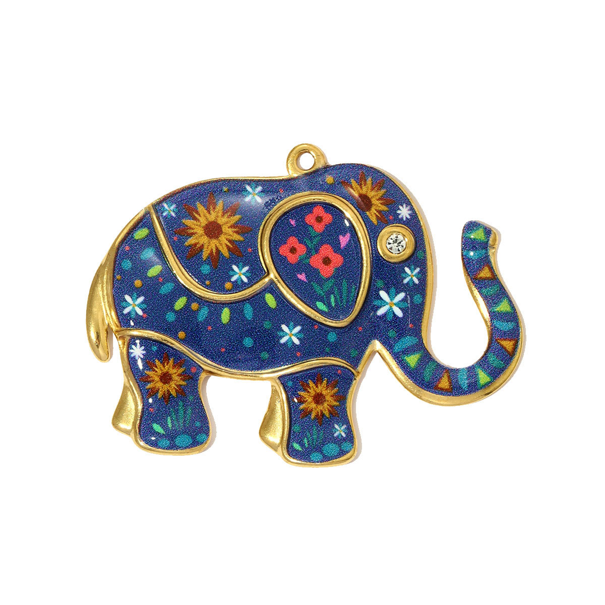 6pcs/pack Cute Stainless Steel Painted Elephant Cat Necklace Pendants Enamel Parrot Cross DIY Earring Charms Women Butterfly Jewelry