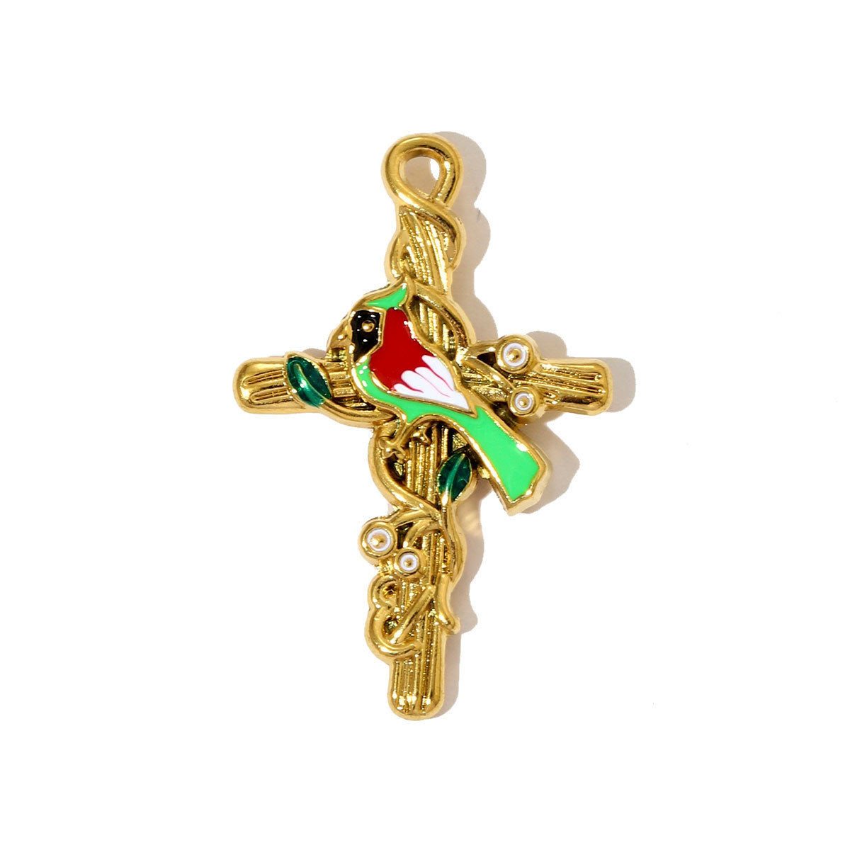 6pcs/pack Cute Stainless Steel Painted Elephant Cat Necklace Pendants Enamel Parrot Cross DIY Earring Charms Women Butterfly Jewelry