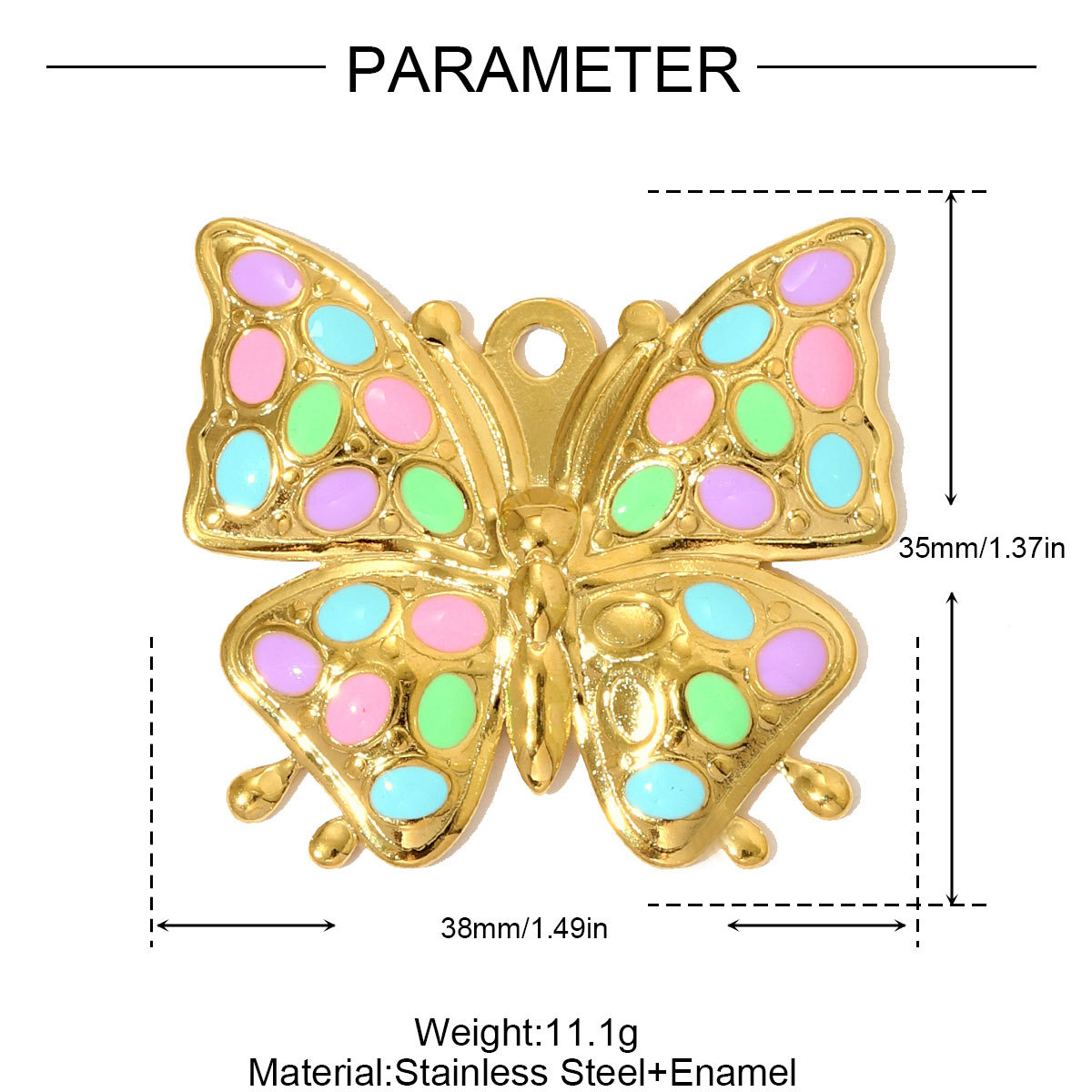 6pcs/pack Cute Stainless Steel Painted Elephant Cat Necklace Pendants Enamel Parrot Cross DIY Earring Charms Women Butterfly Jewelry