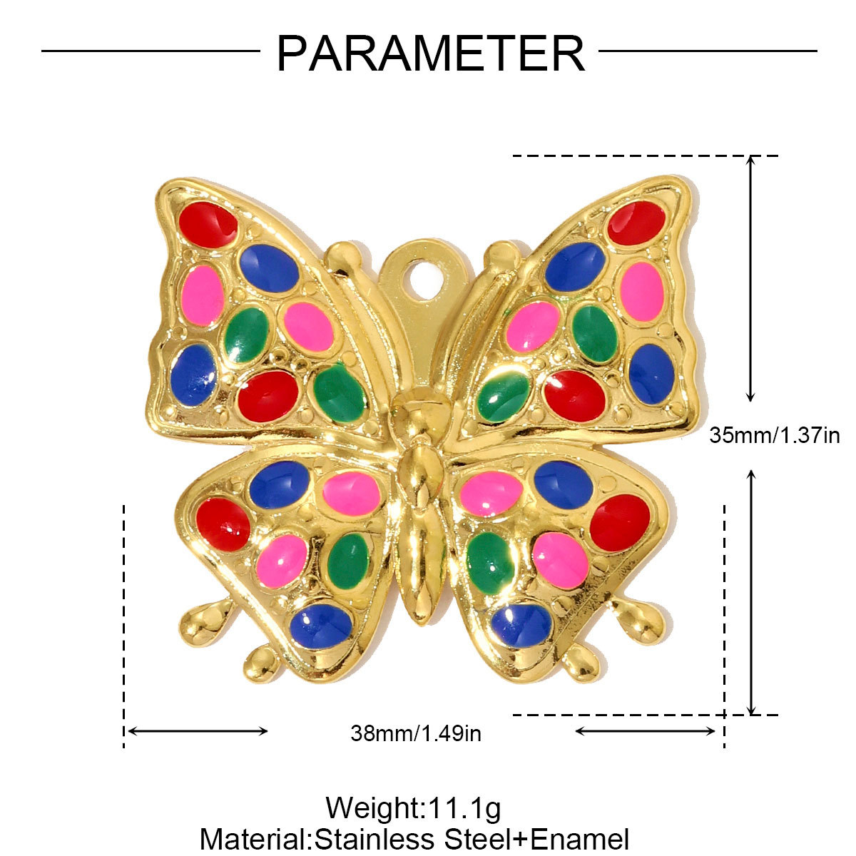 6pcs/pack Cute Stainless Steel Painted Elephant Cat Necklace Pendants Enamel Parrot Cross DIY Earring Charms Women Butterfly Jewelry