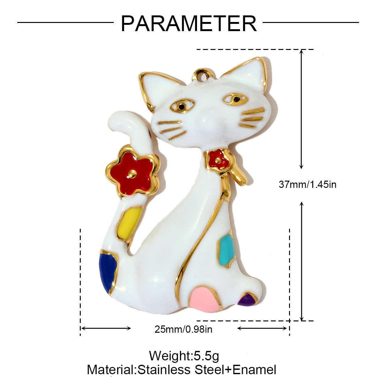 6pcs/pack Cute Stainless Steel Painted Elephant Cat Necklace Pendants Enamel Parrot Cross DIY Earring Charms Women Butterfly Jewelry