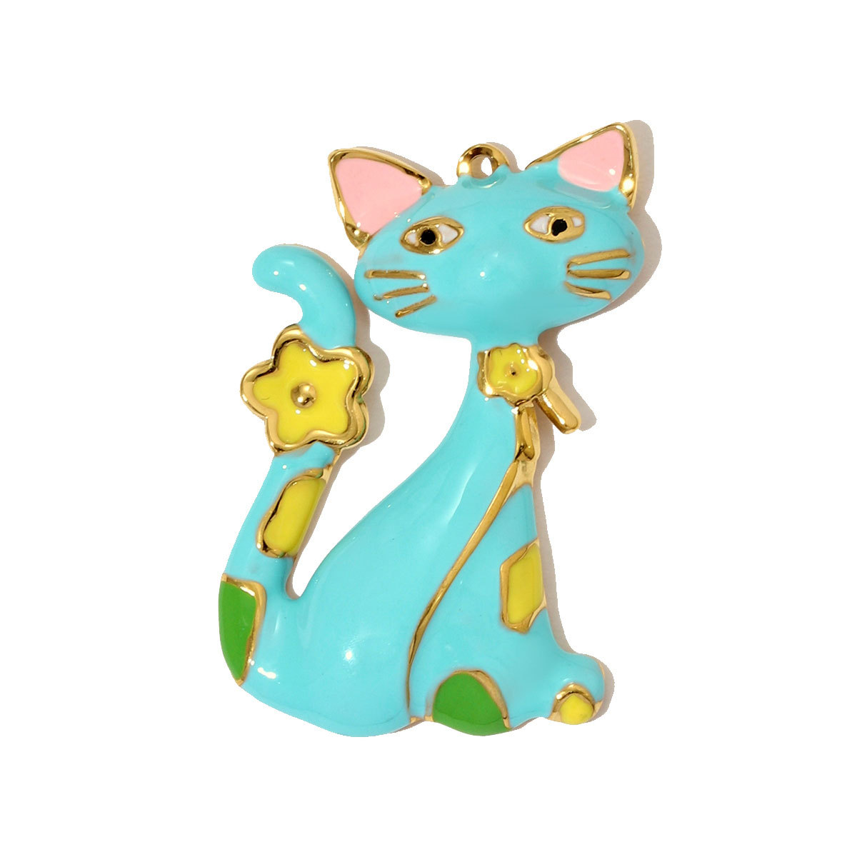 6pcs/pack Cute Stainless Steel Painted Elephant Cat Necklace Pendants Enamel Parrot Cross DIY Earring Charms Women Butterfly Jewelry